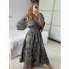 Šaty dlouhé letní zavinovací indické krátký rukáv dámské (S/M/L ONE SIZE) INDICKÁ MÓDA IMWKA24567-8/DUR (Velikost M/L, Barva zelená)
