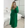 Kabát na knoflíky  dámský  (M/L ONE SIZE) ITALSKá MóDA IM324ELISA/DR (Velikost M/L, Barva tmavě smaragdová)