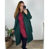 Kabát na knoflíky  dámský  (M/L ONE SIZE) ITALSKá MóDA IM324ELISA/DR (Velikost M/L, Barva tmavě smaragdová)