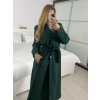 Kabát na knoflíky  dámský  (M/L ONE SIZE) ITALSKá MóDA IM324ELISA/DR (Velikost M/L, Barva tmavě smaragdová)