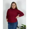 Svetr úpletový s rolákem dlouhý rukáv dámský nadrozměr (46/48/50 ONE SIZE) ITALSKÁ MÓDA IMC24545/DR (Velikost 48/50, Barva Černá)