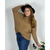 Svetr úpletový s rolákem dlouhý rukáv dámský nadrozměr (54/56/58 ONE SIZE) ITALSKá MóDA IMSN24VERONA/DR (Velikost 56/58, Barva hnědá)