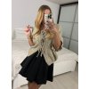 Svetr pletený dlouhý rukáv dámský (S/M/L ONE SIZE) ITALSKÁ MÓDA IMPBB24J24557/DU (Velikost S/M/L, Barva béžová)