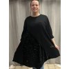 Šaty teplé s flitry oversize dlouhý rukáv dámský (42/44/46 onesize) italská móda  IMWMY2437347/DR (Velikost 42/44/46, Barva Černá)