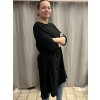 Šaty teplé s flitry oversize dlouhý rukáv dámský (42/44/46 onesize) italská móda  IMWMY2437347/DR (Velikost 42/44/46, Barva Černá)