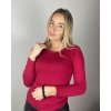 Svetr úpletový dlouhý rukáv dámský (S/M/L ONE SIZE) ITALSKá MóDA EXTRA ME IMM24JM5810-8/DR (Velikost S/M, Barva vínová)
