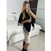 Šála kašmírová dámská (one size 110x110cm) CASHMERE DELFIN DEL23CHZ-104/DU (Velikost ONE SIZE, Barva Černá)