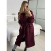 Kabát podzimní broušená koženka dámský (S/M/L ONE SIZE) ITALSKÁ MÓDA IMD211192/DU (Velikost S/M/L, Barva vínová)