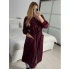 Kabát podzimní broušená koženka dámský (S/M/L ONE SIZE) ITALSKÁ MÓDA IMD211192/DU (Velikost S/M/L, Barva vínová)