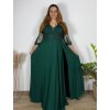 Šaty společenské elegantní krajkové s 3/4 rukávem dámské (2XL-5XL) ITALSKá MODA IMS259028/DUR (Velikost 2XL, Barva tmavě modrá)