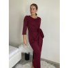 Šaty dlouhé dlouhý rukáv dámské (S/M/L ONE SIZE) ITALSKá MóDA IM525001/DU (Velikost S/M, Barva béžová)