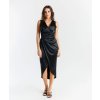 Šaty elegantní společenské na ramínka dámské (S/M ONE SIZE) ITALSKÁ MÓDA IMPSH246479/DR (Velikost S/M, Barva Černá)