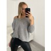 Svetr pletený dlouhý netopýří rukáv dámský (UNI S-L) TURECKÁ MÓDA TM922STAR (Velikost M/L, Barva béžová)
