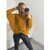 Svetr pletený dlouhý netopýří rukáv dámský (UNI S-L) TURECKÁ MÓDA TM922STAR (Velikost M/L, Barva béžová)