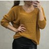 Svetr pletený dlouhý netopýří rukáv dámský (UNI S-L) TURECKÁ MÓDA TM922STAR (Velikost M/L, Barva béžová)