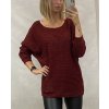 Svetr pletený dlouhý netopýří rukáv dámský (UNI S-L) TURECKÁ MÓDA TM922STAR (Velikost M/L, Barva béžová)