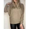 Svetr pletený dlouhý netopýří rukáv dámský (UNI S-L) TURECKÁ MÓDA TM922STAR (Velikost M/L, Barva béžová)