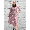 Šaty letní elegantní dlouhý rukáv dámské (S/M ONE SIZE) ITALSKÁ MÓDA IMD23114/DUR (Velikost S/M/L, Barva červená)