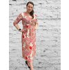 Šaty letní elegantní dlouhý rukáv dámské (S/M ONE SIZE) ITALSKÁ MÓDA IMD23114/DUR (Velikost S/M/L, Barva červená)