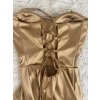 Šaty elegantní společenské na ramínka dámské Lolita (XS/S ONE SIZE) ITALSKá MóDA IM322461/DUR (Velikost XS/S, Barva béžová)