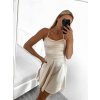 Šaty elegantní společenské na ramínka dámské Lolita (XS/S ONE SIZE) ITALSKá MóDA IM322461/DUR (Velikost XS/S, Barva béžová)