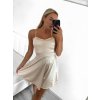 Šaty elegantní společenské na ramínka dámské Lolita (XS/S ONE SIZE) ITALSKá MóDA IM322461/DUR (Velikost XS/S, Barva béžová)