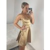 Šaty elegantní společenské na ramínka dámské Lolita (XS/S ONE SIZE) ITALSKá MóDA IM322461/DUR (Velikost XS/S, Barva béžová)