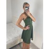 Šaty elegantní společenské na ramínka dámské Lolita (XS/S ONE SIZE) ITALSKá MóDA IM322461/DUR (Velikost XS/S, Barva béžová)