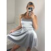 Šaty elegantní společenské na ramínka dámské Lolita (XS/S ONE SIZE) ITALSKá MóDA IM322461/DUR (Velikost XS/S, Barva béžová)