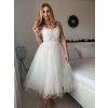 Šaty krátké společenské na ramínka dámské (S/M ONE SIZE) ITALSKÁ MÓDA IMM23M60052/DU (Velikost S/M/L, Barva bílá)