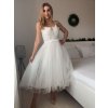 Šaty krátké společenské na ramínka dámské (S/M ONE SIZE) ITALSKÁ MÓDA IMM23M60052/DU (Velikost S/M/L, Barva bílá)