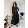 Šaty dlouhé s páskem dlouhý rukáv dámské (S/M/L ONE SIZE) ITALSKÁ MÓDA IMPLI2439348 (Velikost S/M/L, Barva Černá)