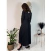 Šaty dlouhé s páskem dlouhý rukáv dámské (S/M/L ONE SIZE) ITALSKÁ MÓDA IMPLI2439348 (Velikost S/M/L, Barva Černá)