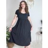 Šaty krátké letní krátký rukáv dámské (S/M/L ONE SIZE) ITALSKÁ MÓDA IM425MARIA-L/DUR (Velikost S/M, Barva béžová)