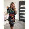 Šaty mikinové s kapucí dlouhý rukáv dámské nadrozměr (S/M/L/XL/2XL ONE SIZE) ITALSKÁ MÓDA IMD22432 (Barva bílá)