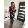 Šaty mikinové s kapucí dlouhý rukáv dámské nadrozměr (S/M/L/XL/2XL ONE SIZE) ITALSKÁ MÓDA IMD22432 (Barva bílá)