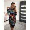 Šaty mikinové s kapucí dlouhý rukáv dámské nadrozměr (S/M/L/XL/2XL ONE SIZE) ITALSKÁ MÓDA IMD22432 (Barva bílá)