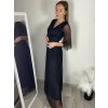 Šaty společenské elegantní třpitivé 3/4 rukáv dámské (S/M/L ONE SIZE) ITALSKá MODA IMS25KRISTA/DR (Velikost S/M/L, Barva Černá)