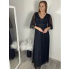 Šaty společenské elegantní třpitivé 3/4 rukáv dámské (S/M/L ONE SIZE) ITALSKá MODA IMS25KRISTA/DR (Velikost S/M/L, Barva Černá)