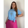 Tunika s přívěskem krátký rukáv dámská nadrozměr (L/XL/2XL ONE SIZE) ITALSKÁ MÓDA IMD23316/DUR (Velikost L/XL/2XL, Barva béžová)
