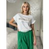 Tričko oversize krátký rukáv dámské PROSECCO  (S/M/L ONE SIZE) ITALSKÁ MÓDA IMD23807/DU (Velikost S/M/L, Barva bílá)