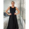 Šaty letní bez rukávu dámské  PAGE (S/M/L ONE SIZE) ITALSKÁ MÓDA IM725020/DU (Velikost S/M/L, Barva Černá)