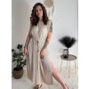 Šaty dlouhé elegantní letní bez rukávu dámské nadrozměr BLANCA (52/54/56 ONE SIZE) ITALSKÁ MÓDA IMC25293/DU (Velikost 52/54/56, Barva hnědá)