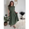 Šaty dlouhé elegantní letní bez rukávu dámské nadrozměr BLANCA (52/54/56 ONE SIZE) ITALSKÁ MÓDA IMC25293/DU (Velikost 52/54/56, Barva hnědá)