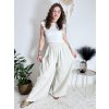 Kalhoty mušelínové letní oversize dámské nadrozměr LUCY (46/48/50 ONE SIZE) ITALSKÁ MÓDA IM425312/DUR (Velikost 46/48/50, Barva béžová)
