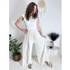 Kalhoty mušelínové letní oversize dámské nadrozměr LUCY (46/48/50 ONE SIZE) ITALSKÁ MÓDA IM425312/DUR (Velikost 46/48/50, Barva béžová)