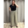 Kalhoty mušelínové letní oversize dámské nadrozměr LUCY (46/48/50 ONE SIZE) ITALSKÁ MÓDA IM425312/DUR (Velikost 46/48/50, Barva béžová)