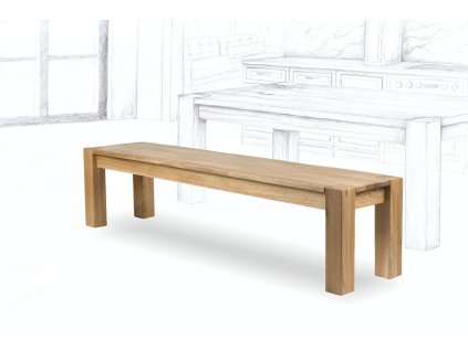 Sitzbank Denver aus Eiche Massivholz