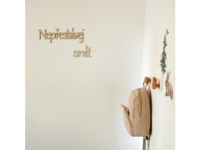 Nápis Nepřestávej snít