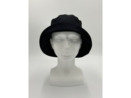 Klobouk plátěný bílý a černý ByzyHats Dolní 131